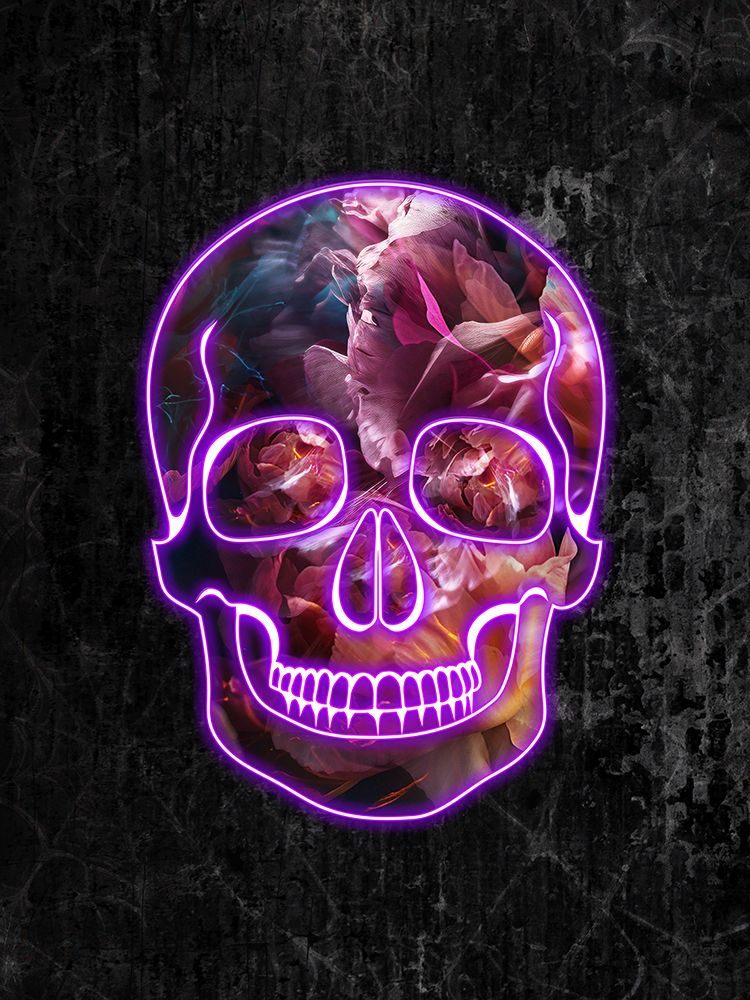 Neon Halloween Skull art print by Sarah Manovski for $57.95 CAD