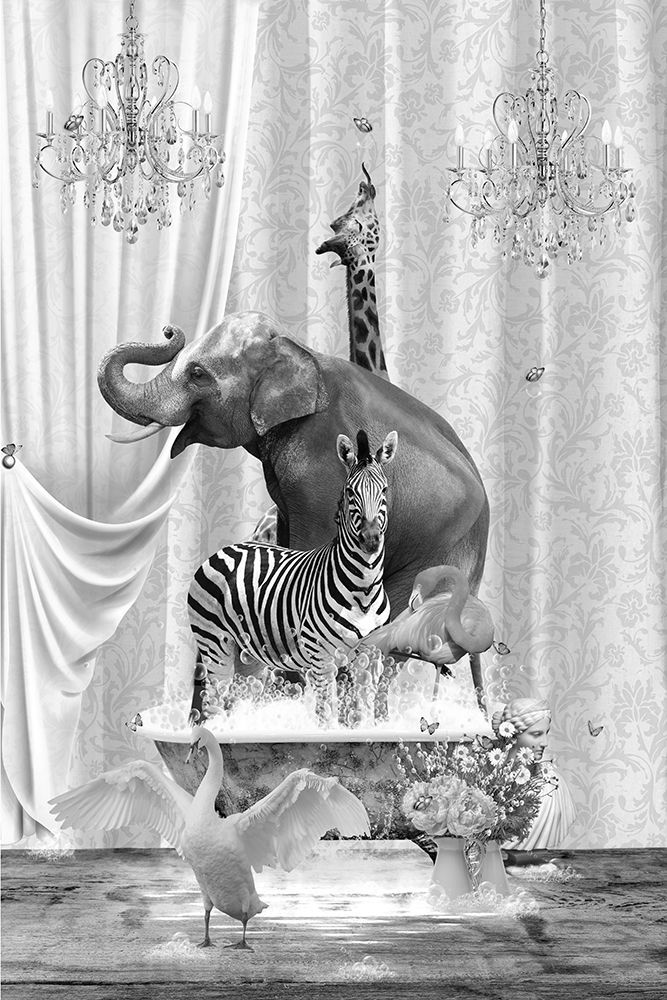 Family Time A Bubbles Black A White art print by Sue Skellern for $57.95 CAD