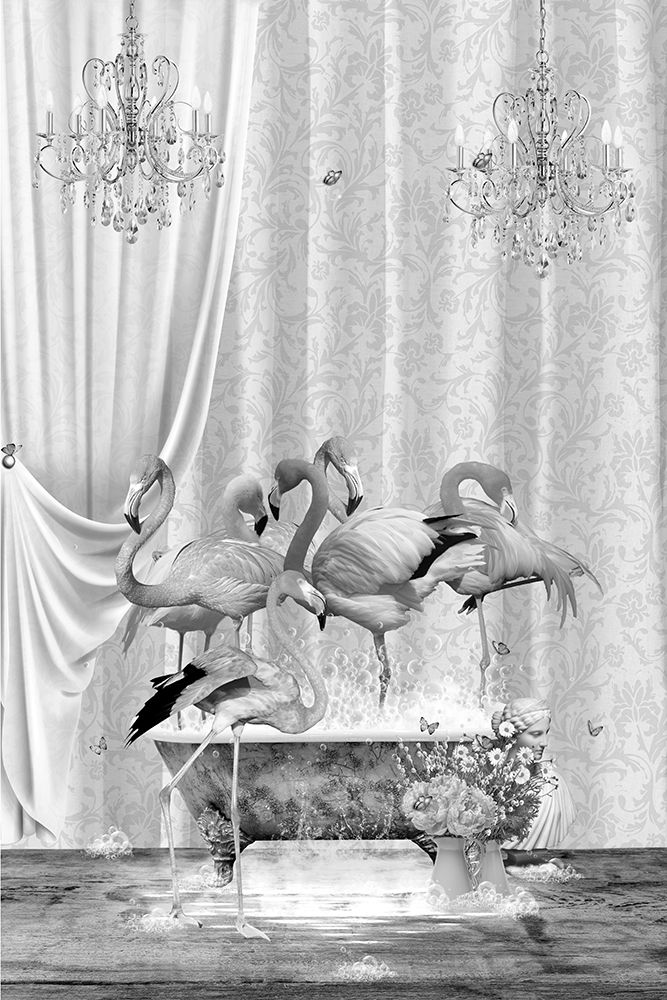 Flamboyance A Bubbles Black A White art print by Sue Skellern for $57.95 CAD