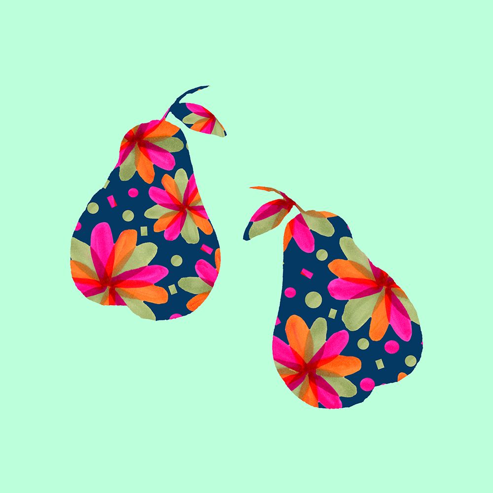Pears In Pattern Art Print art print by Michele Channell for $57.95 CAD