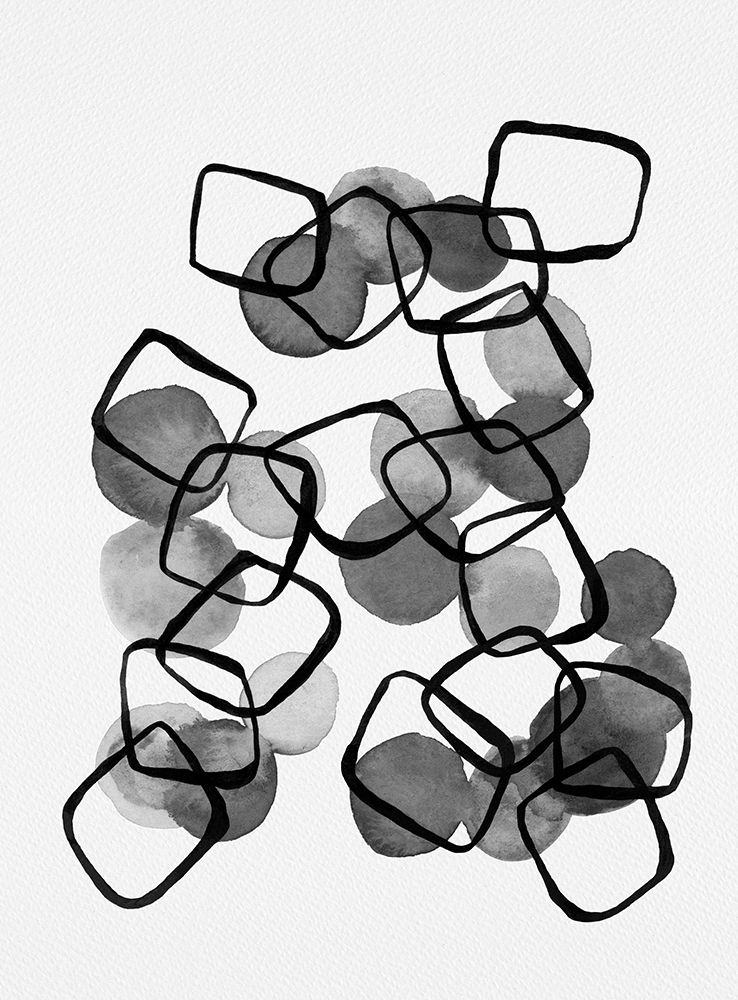 Black And White Shapes Chain art print by Michele Channell for $57.95 CAD