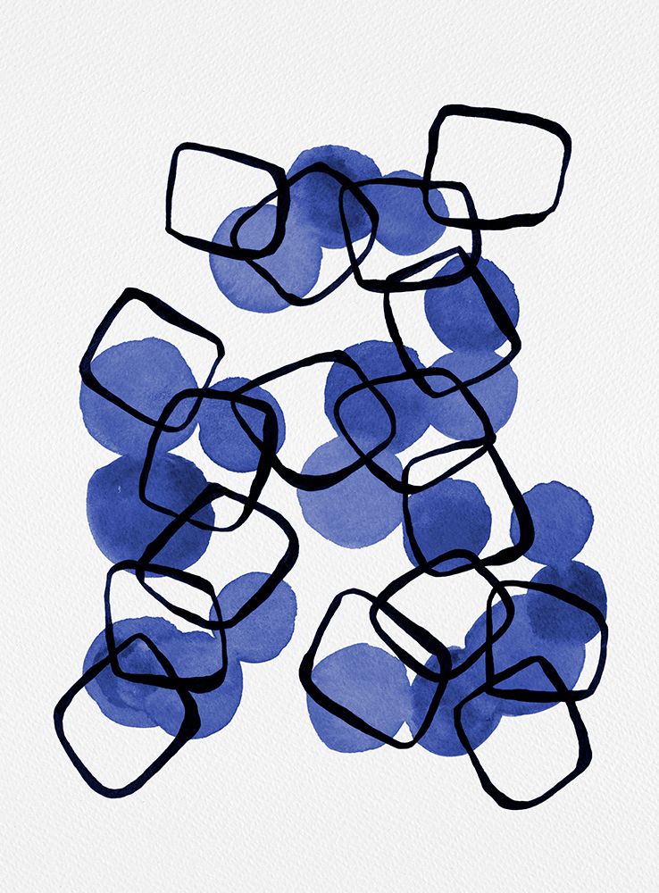 Navy Shapes Chain 2 art print by Michele Channell for $57.95 CAD