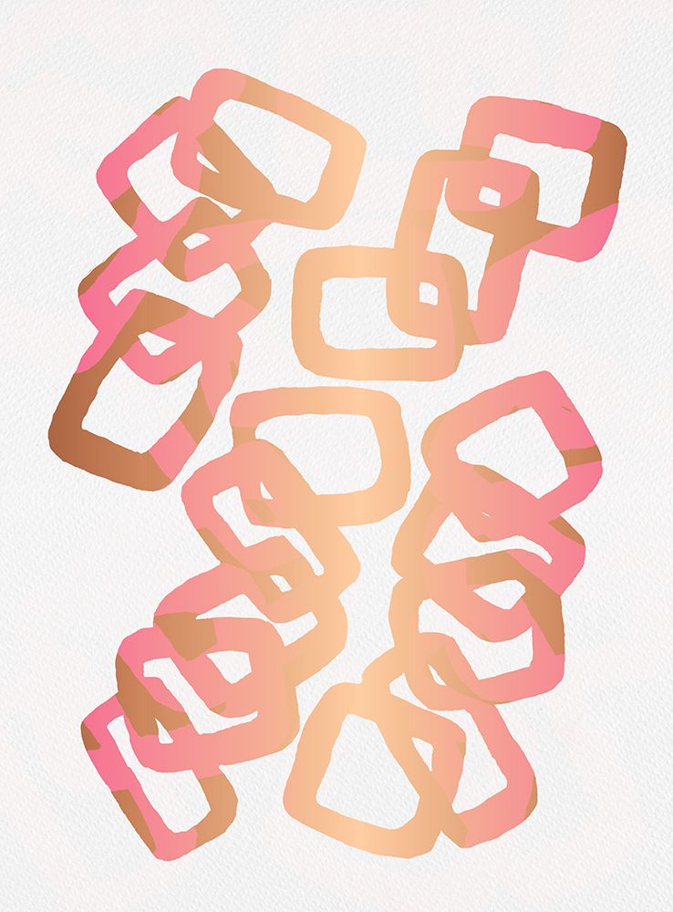 Gold Pink Rectangle Chain art print by Michele Channell for $57.95 CAD
