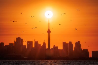 Sun Rising Behind Toronto by Junbo Liang