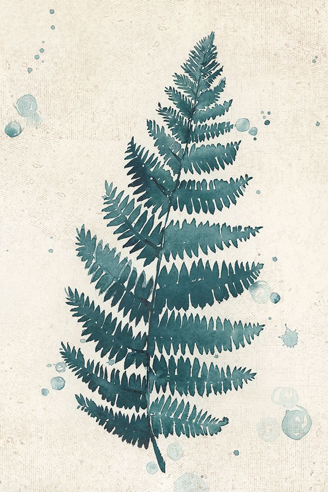 Teal Watercolor Fern 3 art print by Rosana Laiz Blursbyai for $57.95 CAD