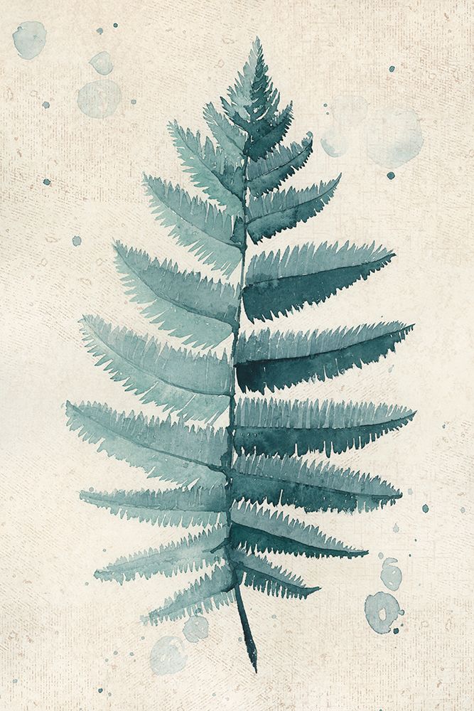 Teal Watercolor Fern 6 art print by Rosana Laiz Blursbyai for $57.95 CAD