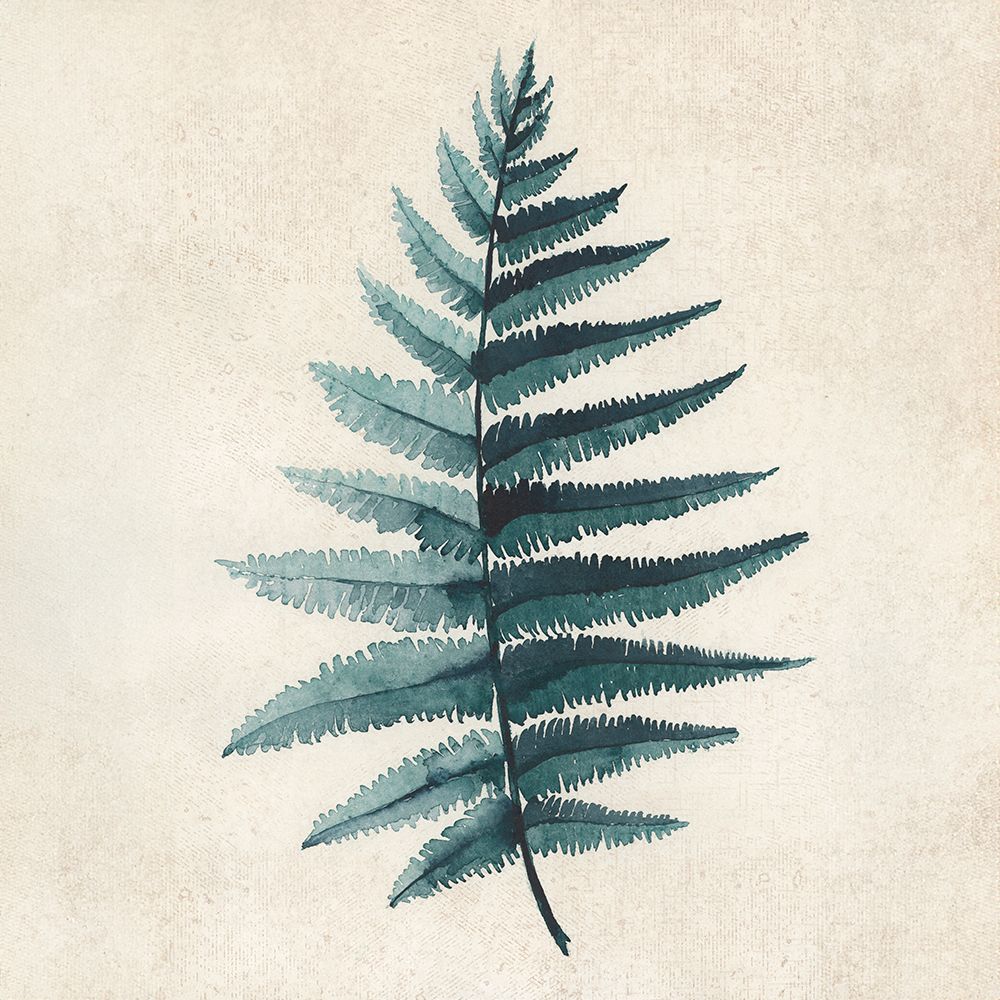 Teal Watercolor Fern 5 art print by Rosana Laiz Blursbyai for $57.95 CAD