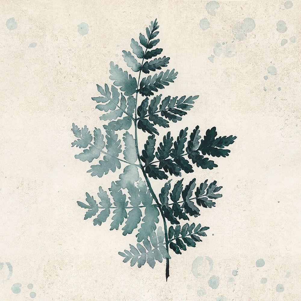Teal Watercolor Fern 2 art print by Rosana Laiz Blursbyai for $57.95 CAD
