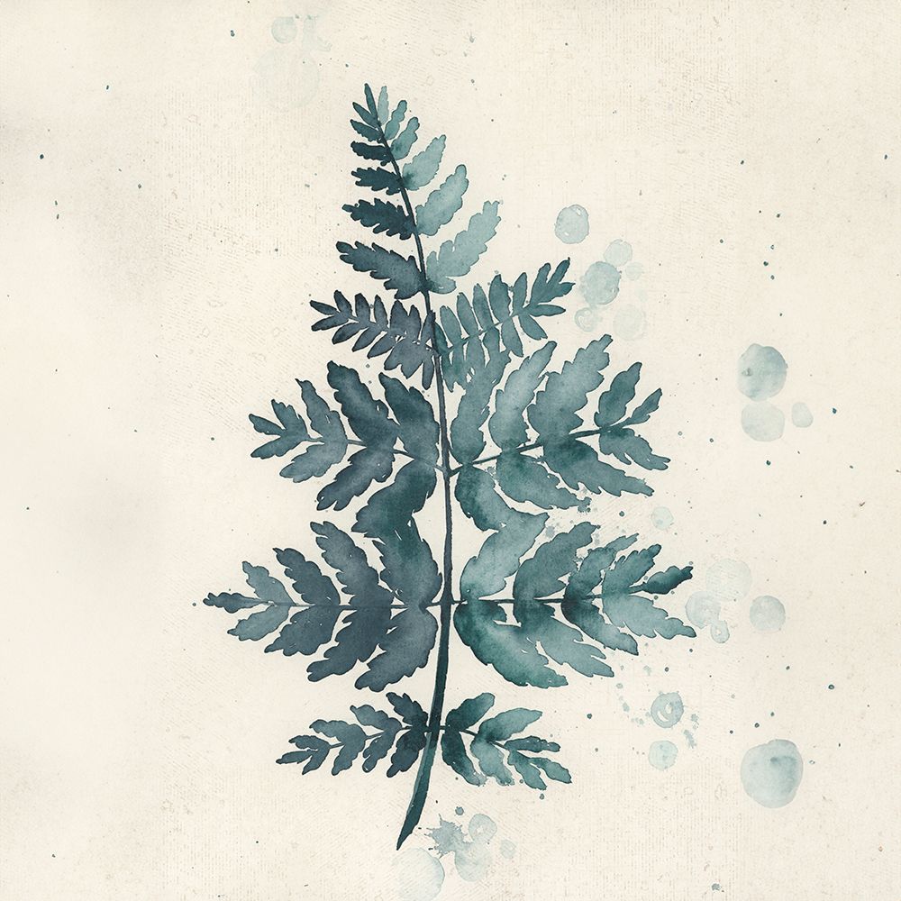 Teal Watercolor Fern 1 art print by Rosana Laiz Blursbyai for $57.95 CAD