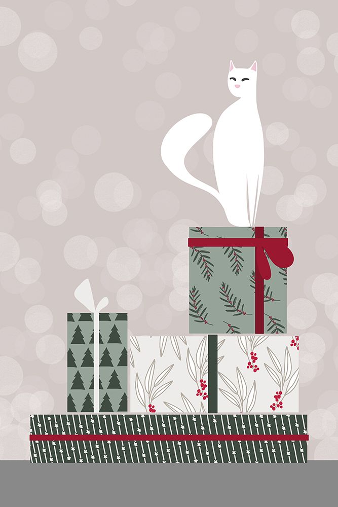 Retro Cat And Gifts art print by Rosana Laiz Blursbyai for $57.95 CAD