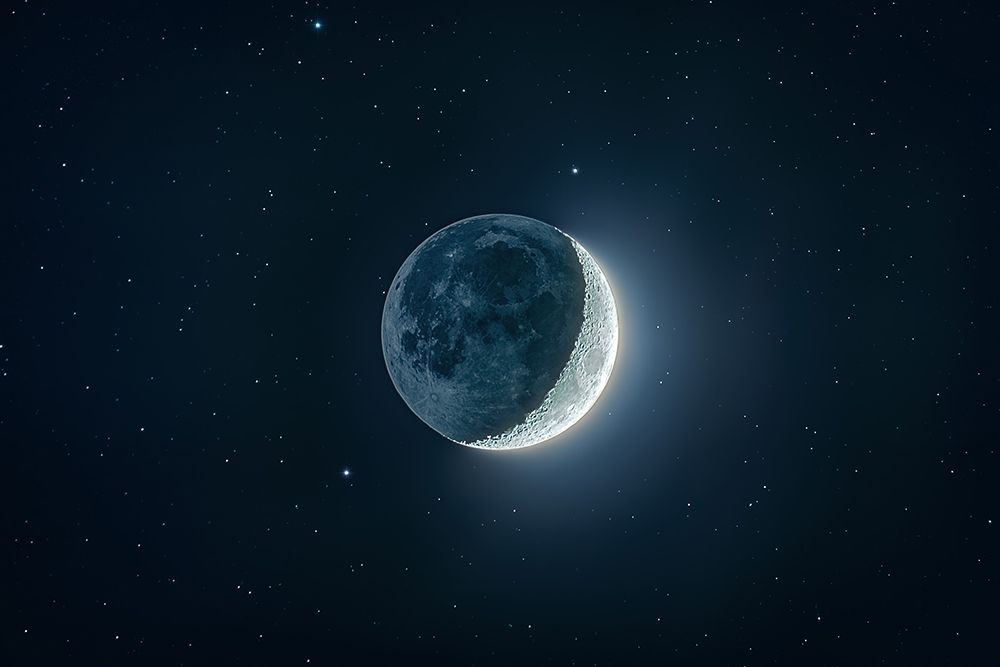 Waxing Crescent With The Earthshine art print by Gregor Kresal for $57.95 CAD