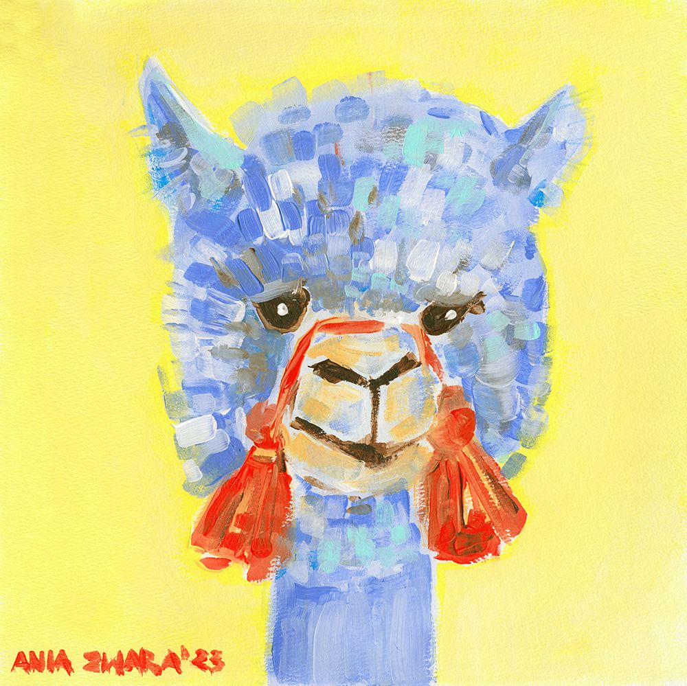 Blue Alpaca art print by Ania Zwara for $57.95 CAD