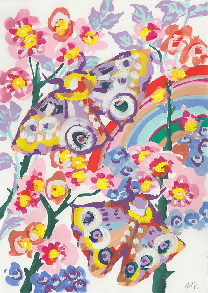 Moths And Rainbow art print by Ania Zwara for $57.95 CAD