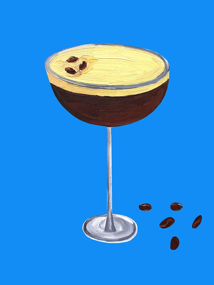 Espresso Martini Blue art print by Alice Straker for $57.95 CAD