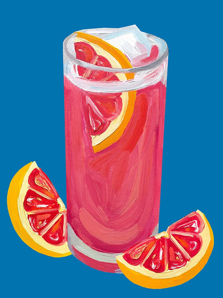 Grapefruit Paloma Blue art print by Alice Straker for $57.95 CAD
