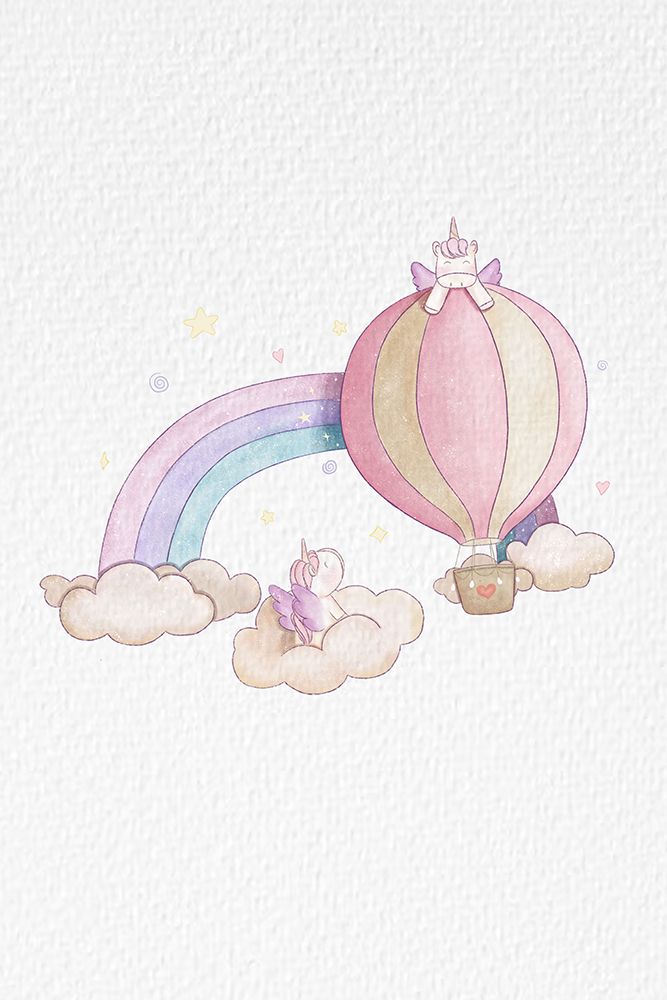 Kawai Cloudy Unicorn art print by Xuan Thai for $57.95 CAD
