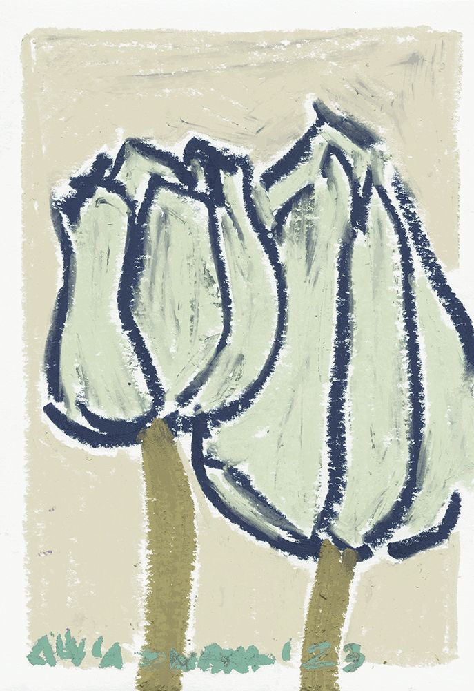 Pink Tulips Earthy art print by Ania Zwara for $57.95 CAD