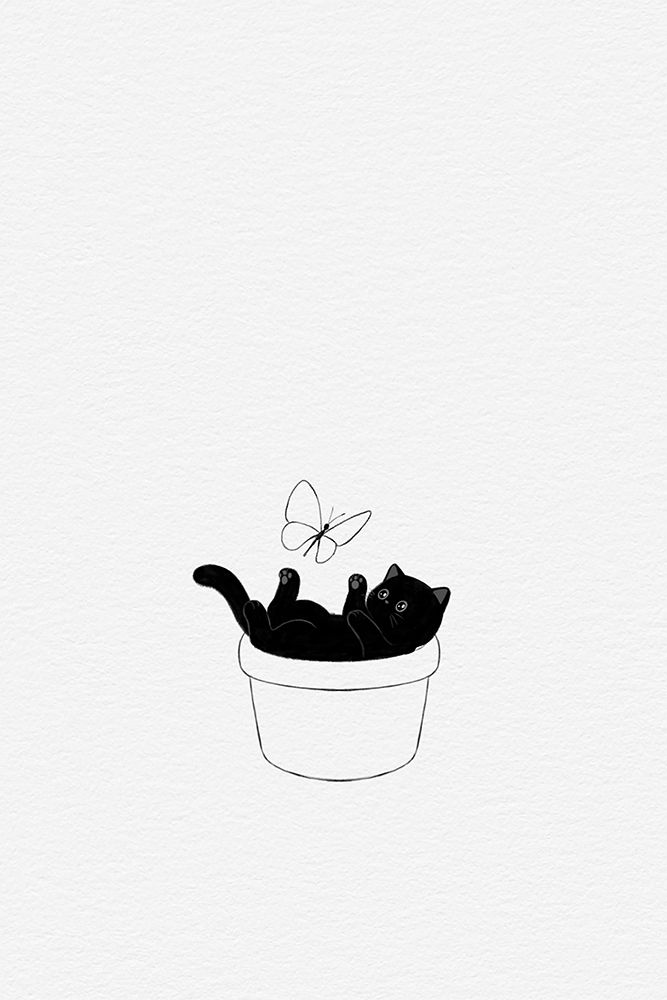 Cute Black Cat art print by Xuan Thai for $57.95 CAD
