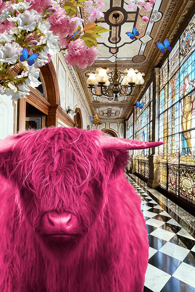 Pinkie Moo Cow Went To The Palace art print by Sue Skellern for $57.95 CAD