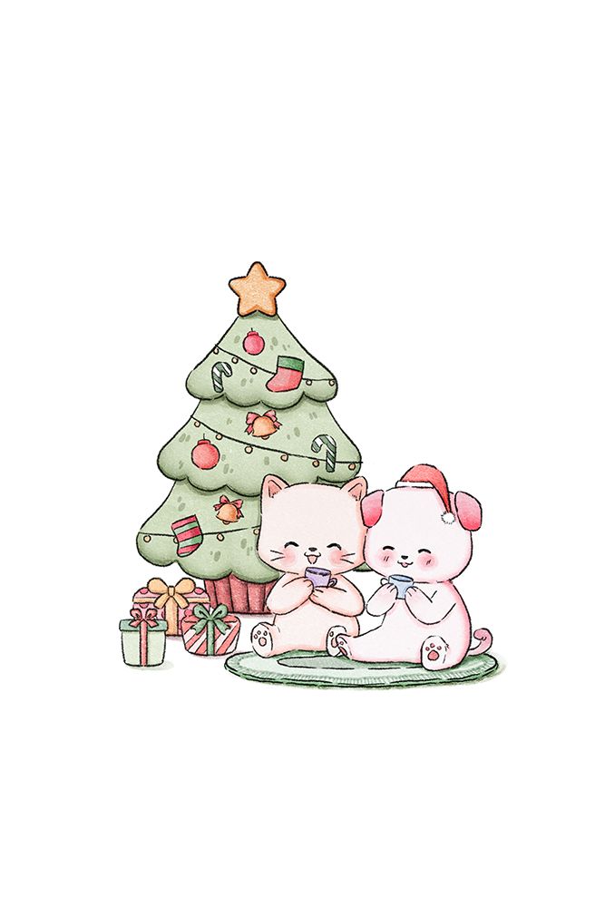 Cat And Dog In Noel art print by Xuan Thai for $57.95 CAD