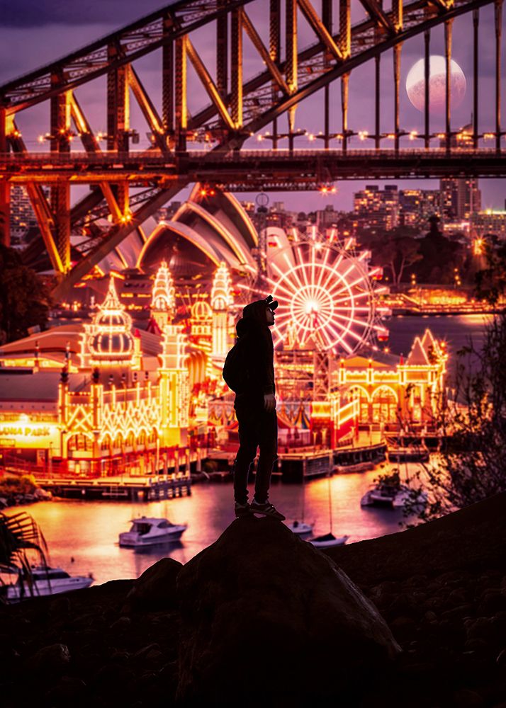 Sydney Harbor Bridge At Night art print by Al Barizi for $57.95 CAD