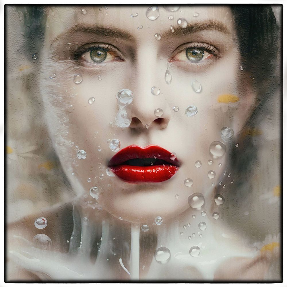 Red Lips Wet Face art print by Ewa Calkosinska-Kajzer for $57.95 CAD