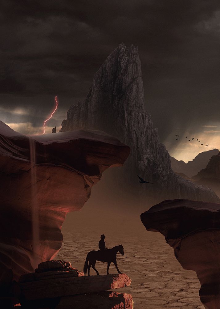 Horse Riding In The Desert art print by Al Barizi for $57.95 CAD