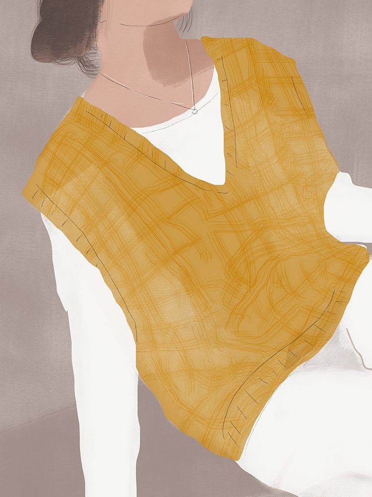 White And Ochre Figurative art print by Little Dean for $57.95 CAD