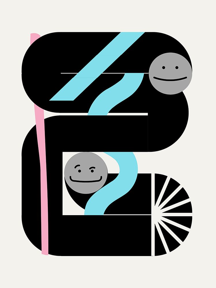 Geometric Loop Smiley art print by Little Dean for $57.95 CAD
