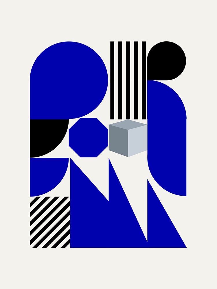 Geometrical Shapes And Cube art print by Little Dean for $57.95 CAD