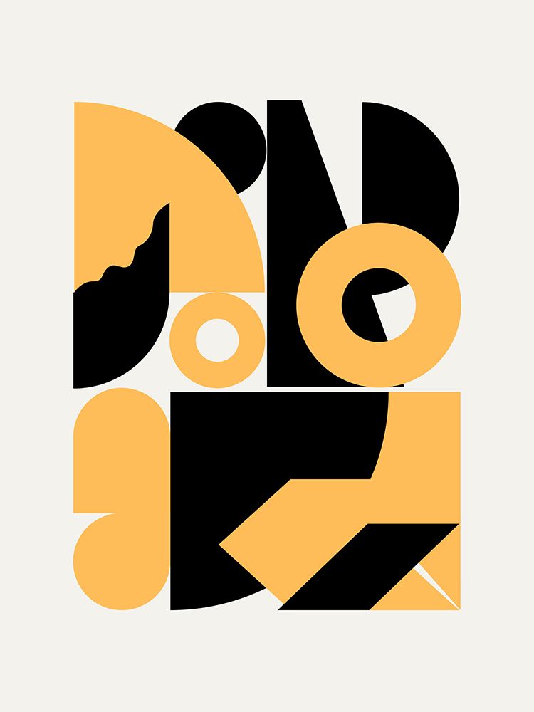 Abstract Geometrical Shapes In Yellow art print by Little Dean for $57.95 CAD