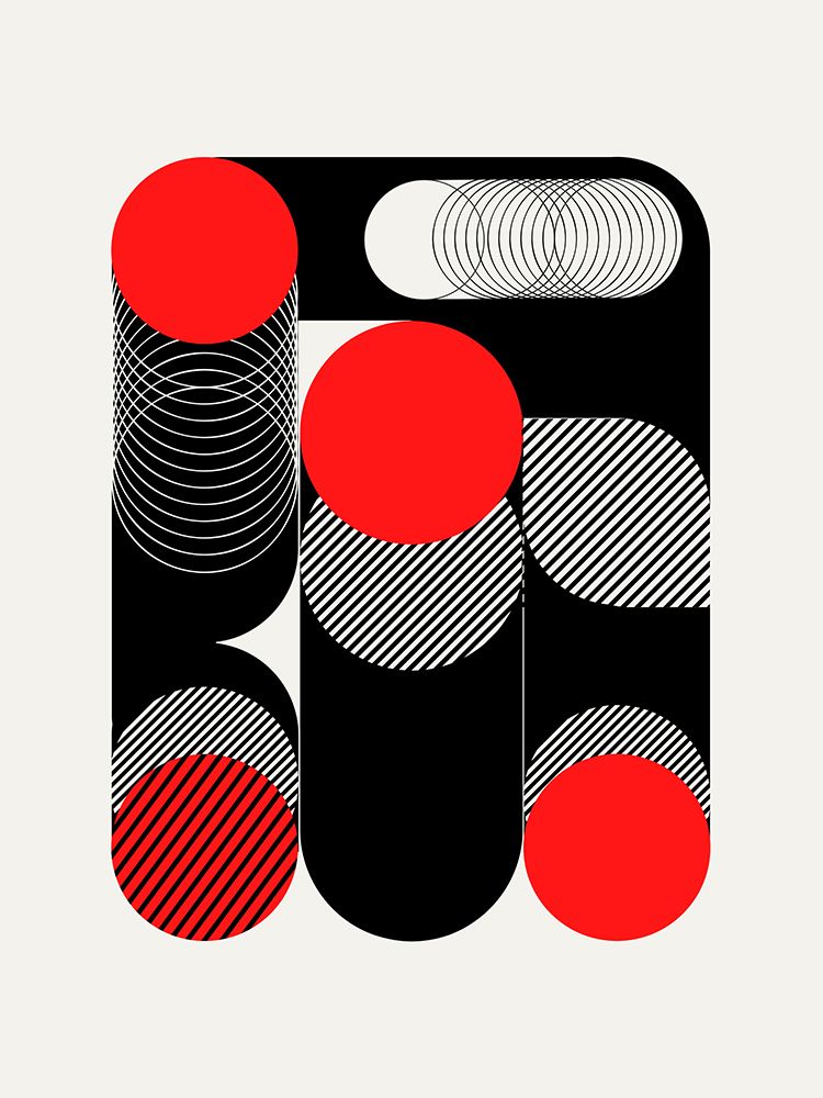 Geometrical Play With Coil And Stripes art print by Little Dean for $57.95 CAD