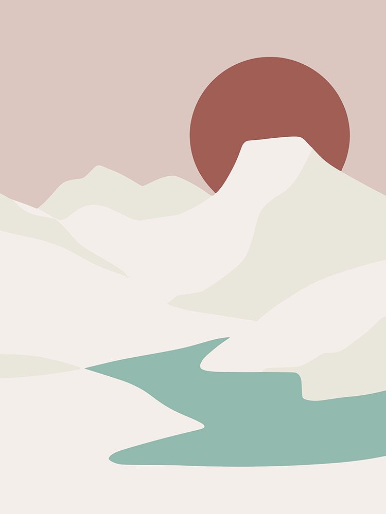 Minimal Volcanic Lake art print by Little Dean for $57.95 CAD