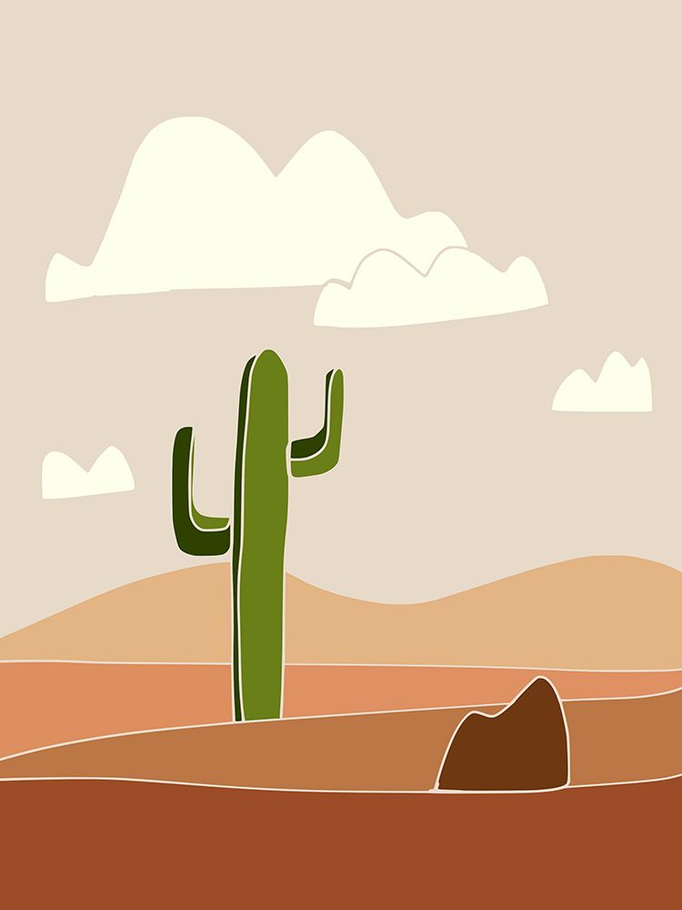 Southwest Cactus Landscape art print by Little Dean for $57.95 CAD
