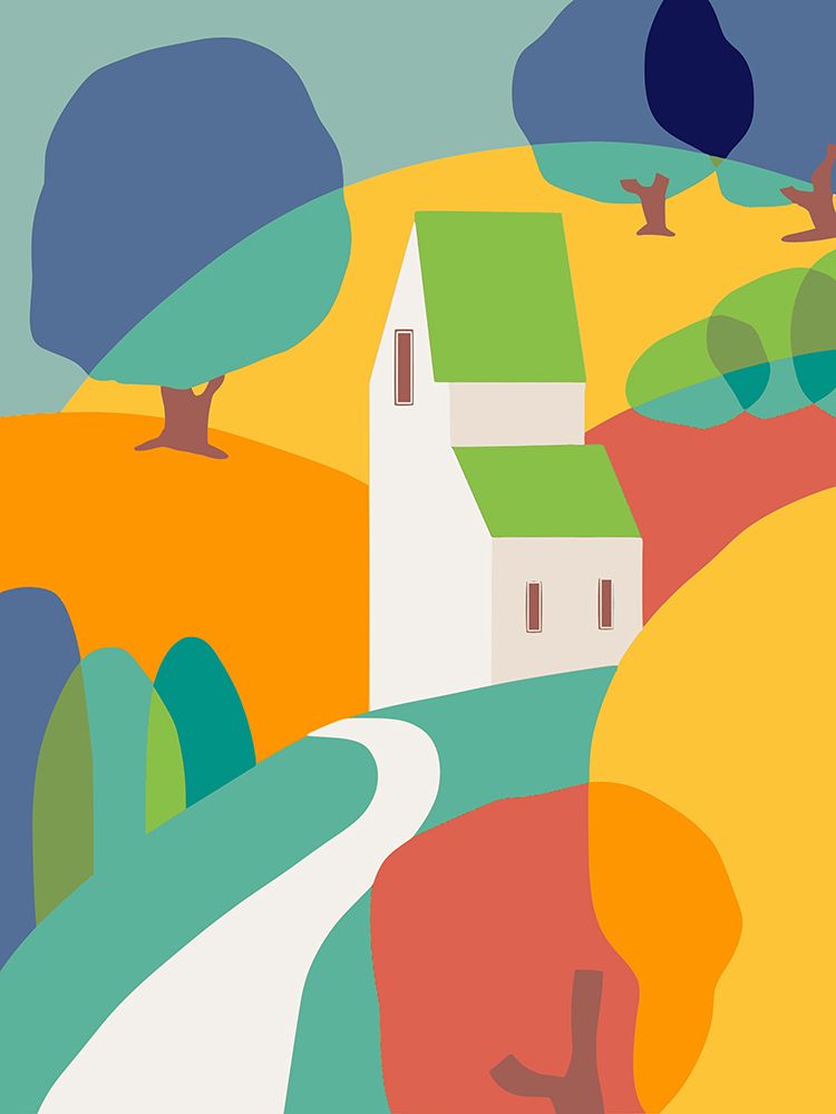 Hill Road Cottage art print by Little Dean for $57.95 CAD