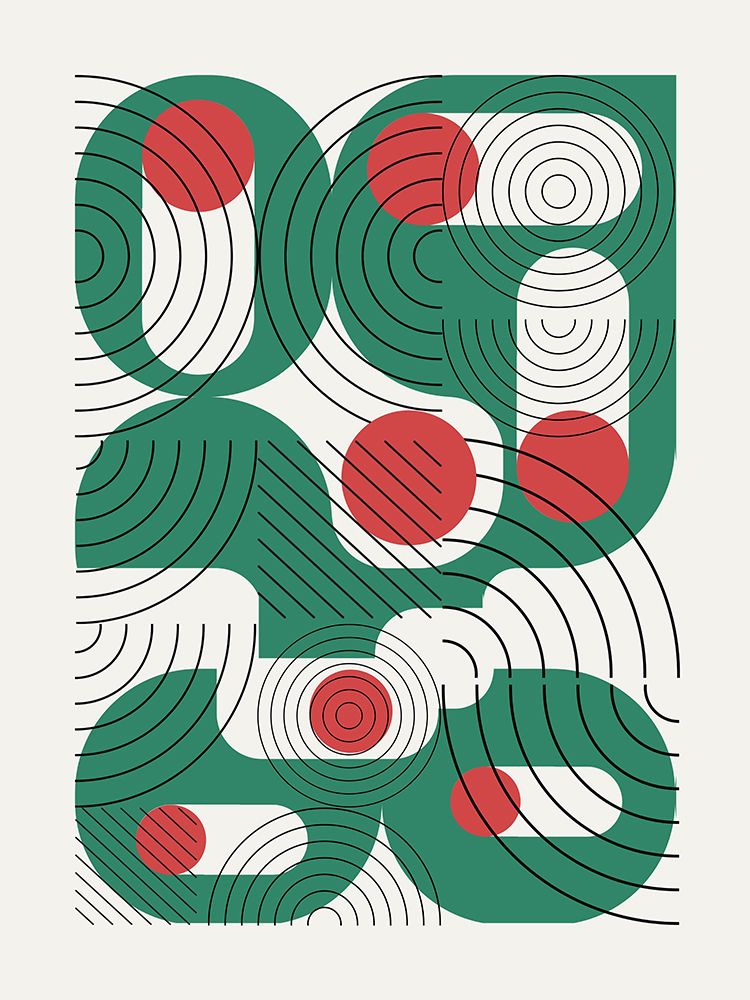 Aquamarine Geometrical Lines art print by Little Dean for $57.95 CAD