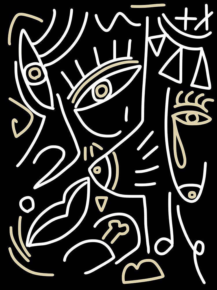 Line Art In White and Grey art print by Little Dean for $57.95 CAD