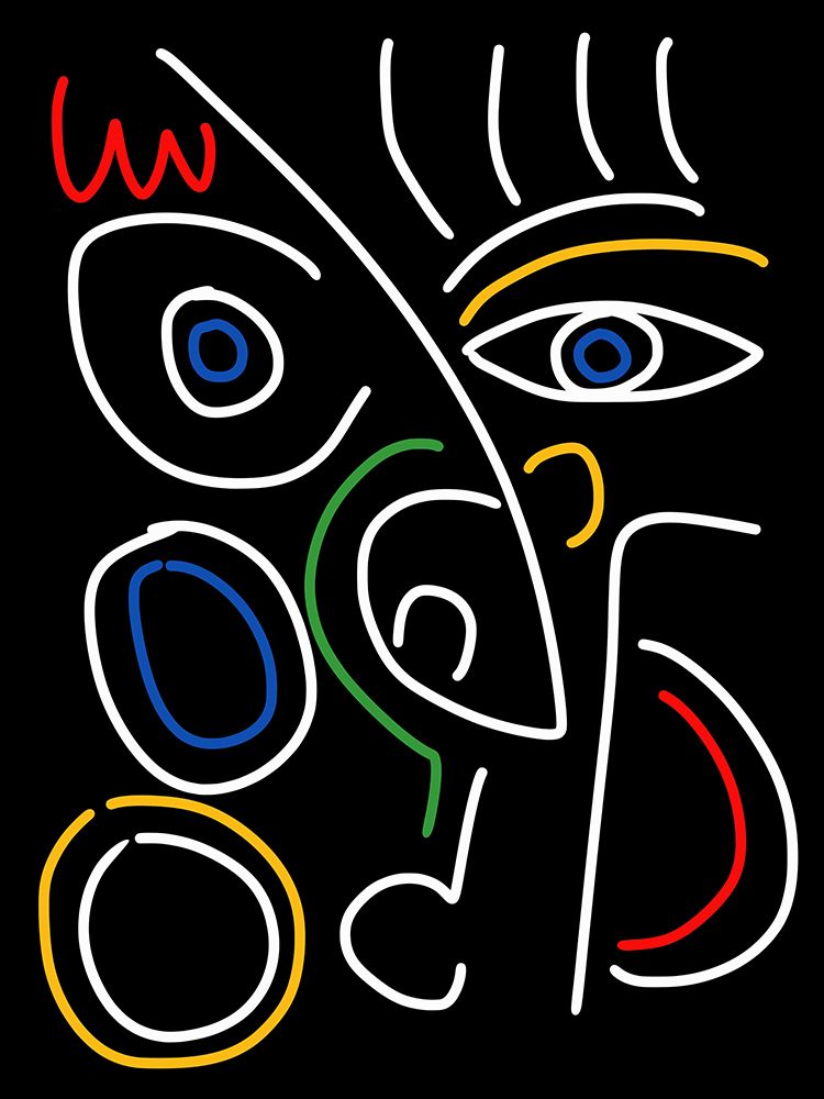 Line Art Colorful Portrait art print by Little Dean for $57.95 CAD