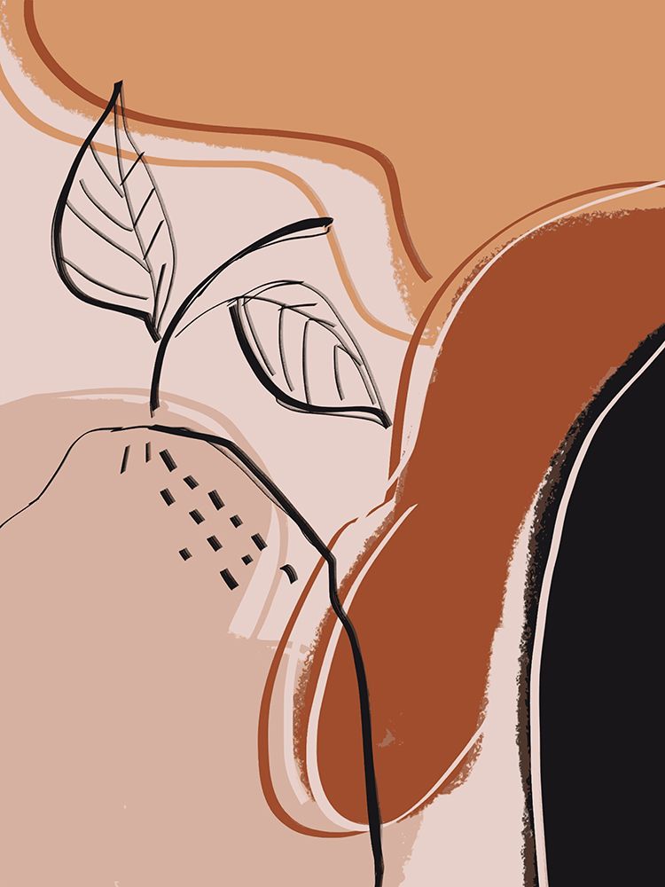 Abstract Earth Tones and Line Art art print by Little Dean for $57.95 CAD