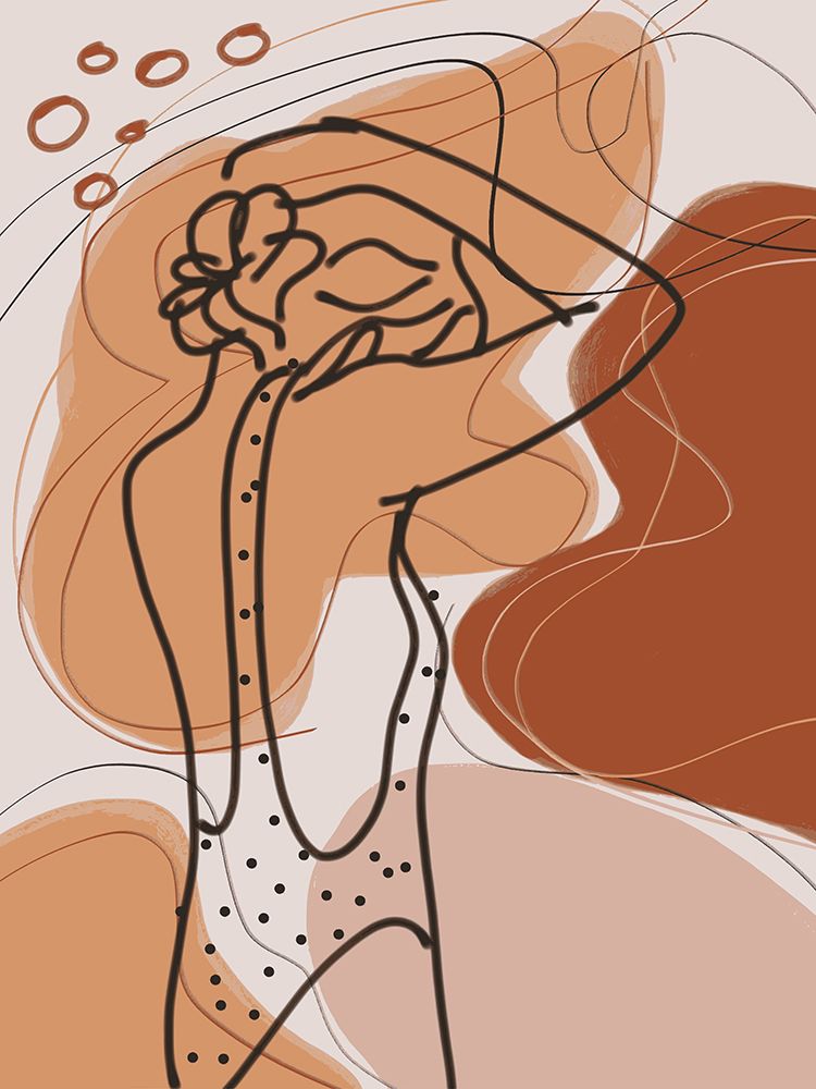 Abstract Figure In Eart Tone art print by Little Dean for $57.95 CAD