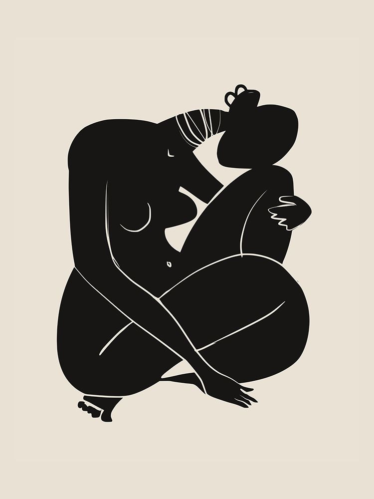 Baby Curl African Nude In Black art print by Little Dean for $57.95 CAD