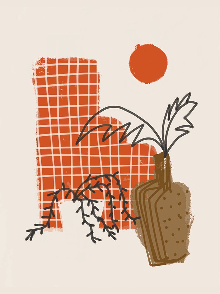 Burnt Orange Garden Sketch art print by Little Dean for $57.95 CAD