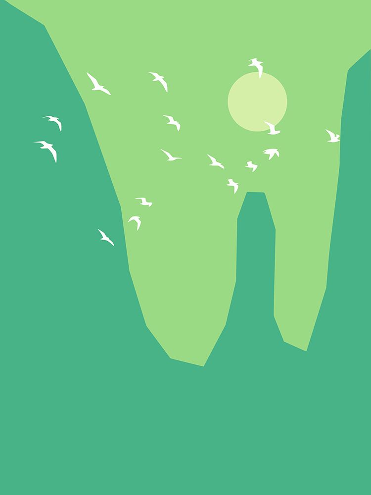 Green Dreamy Mountains art print by Little Dean for $57.95 CAD