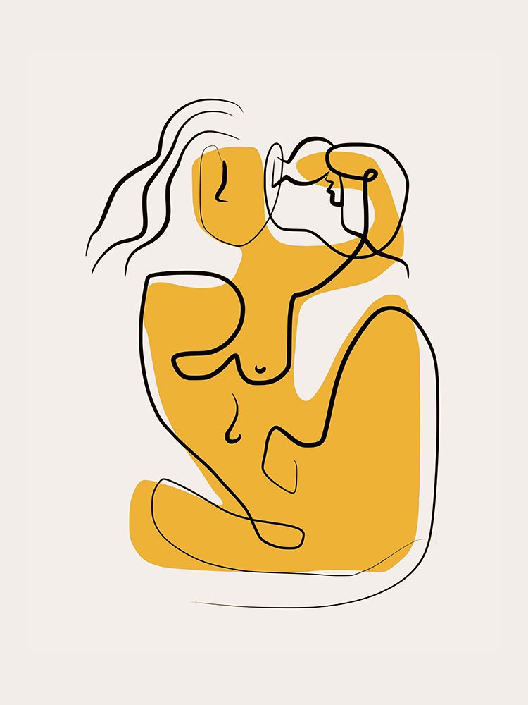 Line Art Nude Blowing Hair art print by Little Dean for $57.95 CAD