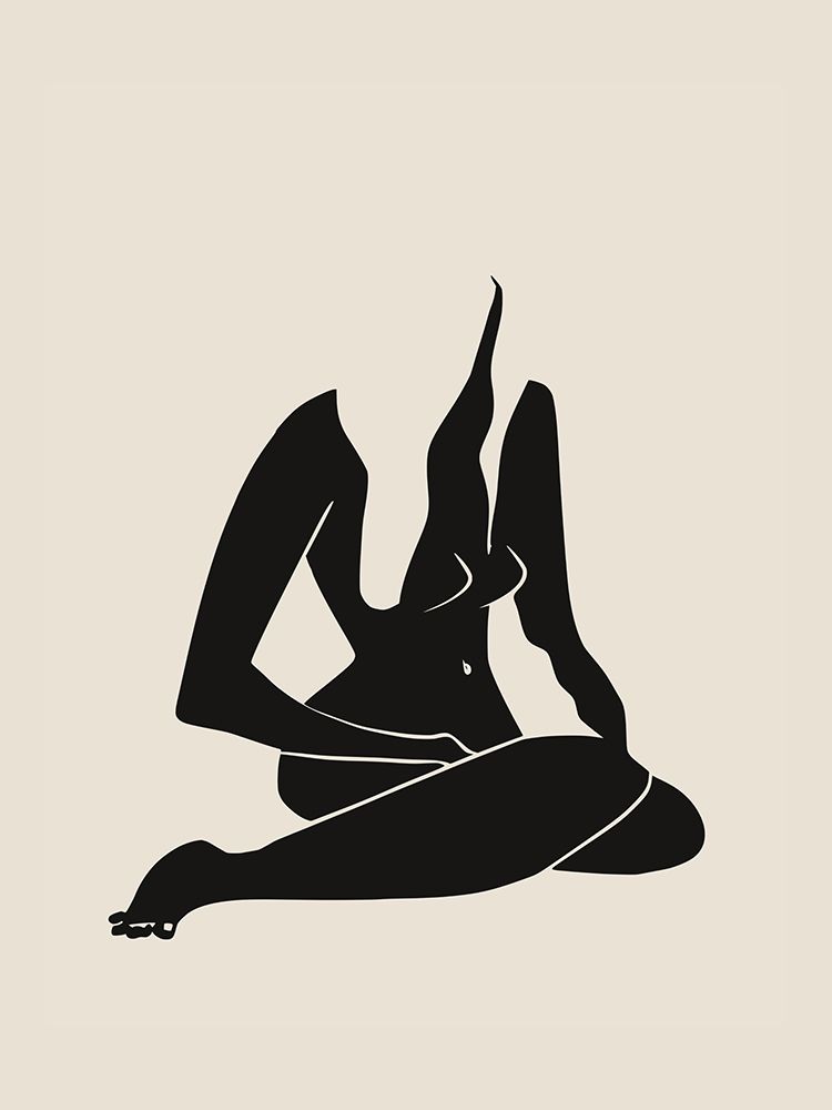 Long Hair Nude In Black art print by Little Dean for $57.95 CAD