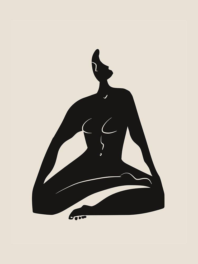 Meditating Nude In Black art print by Little Dean for $57.95 CAD