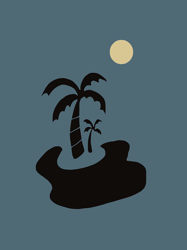 Minimal Night Island art print by Little Dean for $57.95 CAD