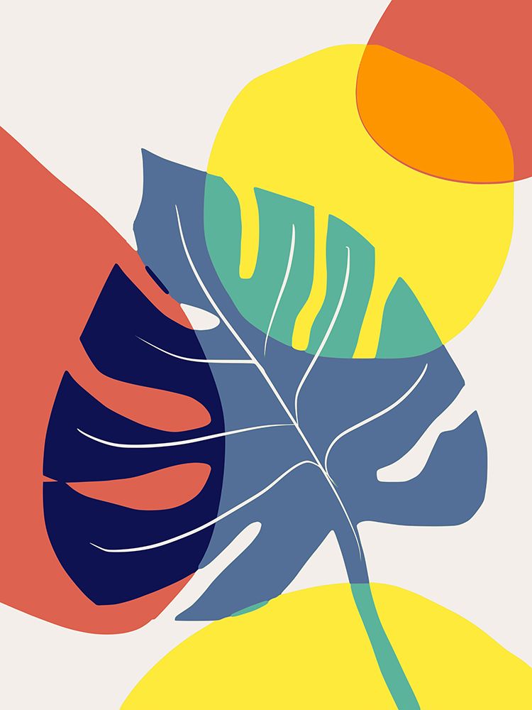 Monstera In Primary art print by Little Dean for $57.95 CAD