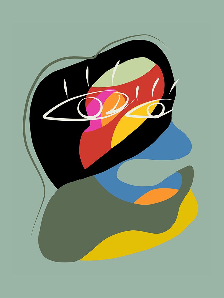 Multicolor Abstract Portrait art print by Little Dean for $57.95 CAD