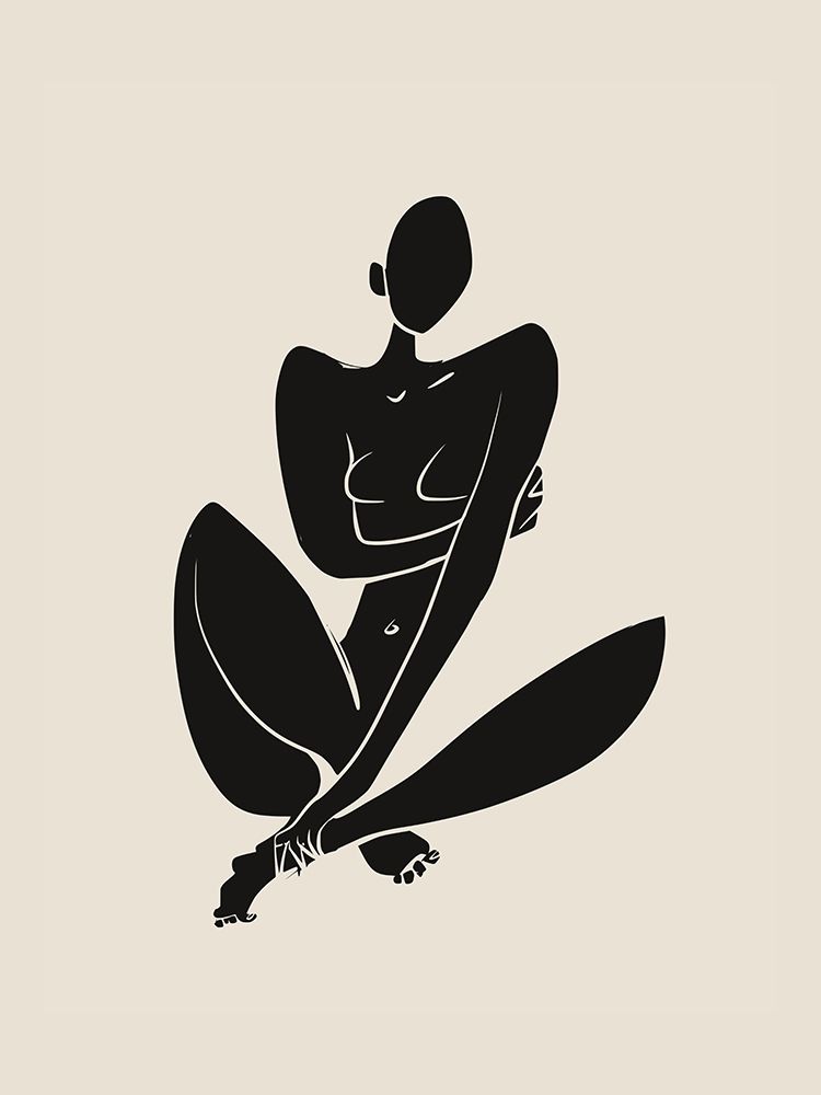 Sitting Nude In Black art print by Little Dean for $57.95 CAD